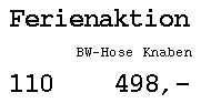 Kleines Warenetikett