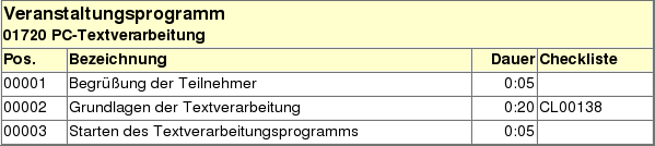 Veranstaltungsprogramm