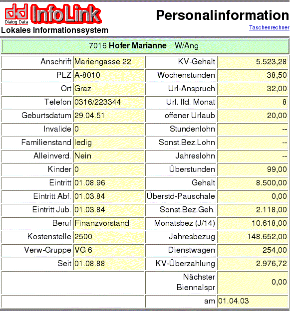 Personalinformation