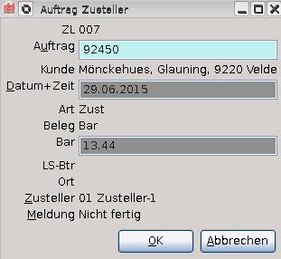 Auftrag zu Zustellerliste hinzufgen