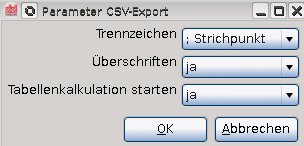 Parameter CSV-Export